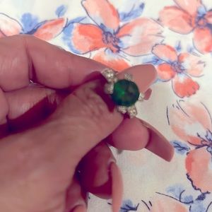 Green Peridot Sterling silver ring. New